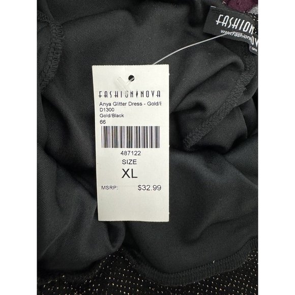 Fashion Nova Women's Sleeveless Halter Neck Black Sparkly Cocktail Dress Size XL - Picture 11 of 13